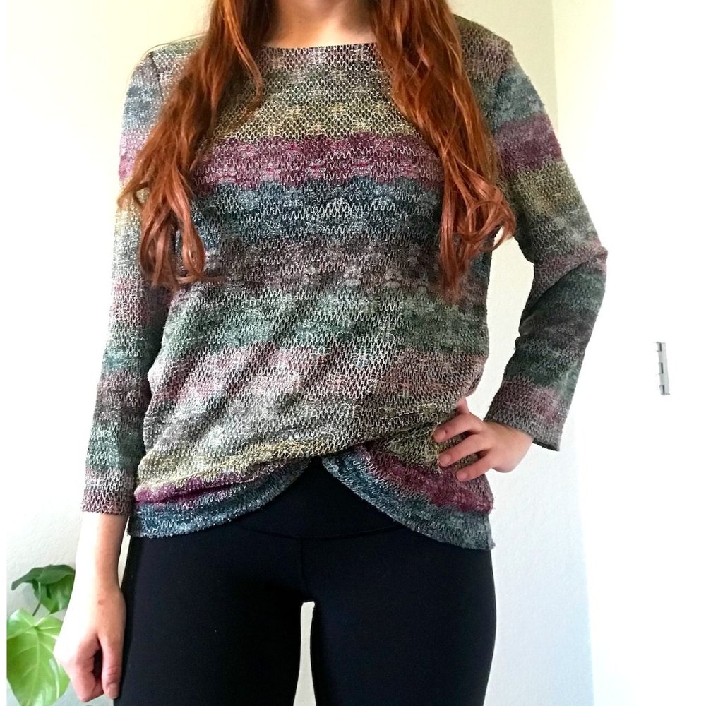 Vintage JM Collection Shimmer Long Sleeve Top